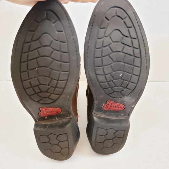 Justin Boots Farm & Ranch Cowboy Western boots 11D - Picture 6 of 8